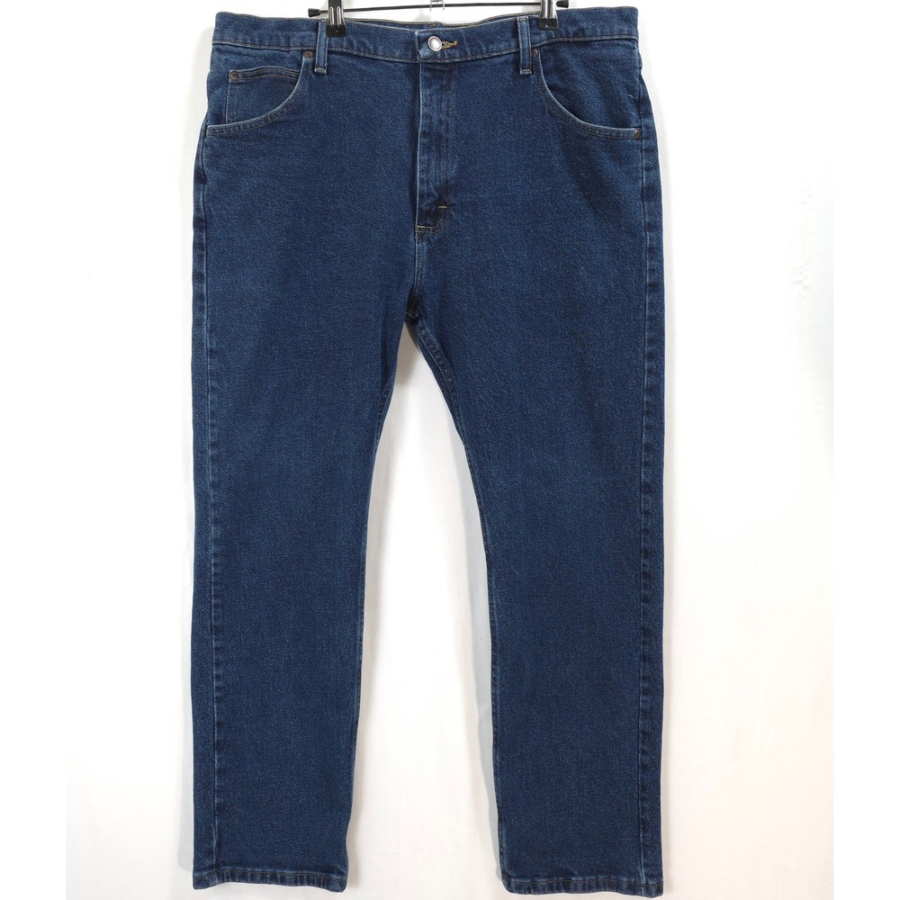 Wrangler Straight Jeans Mens 38x30  Blue‎ Indigo Classic Workwear Rugged